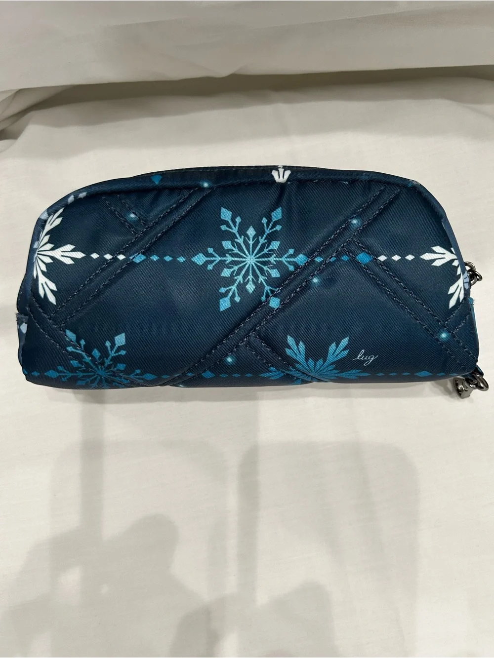 Lug Navy Blue Snowflake Eyeglass Case and Pill Holder